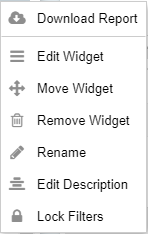 Widget Menu Options